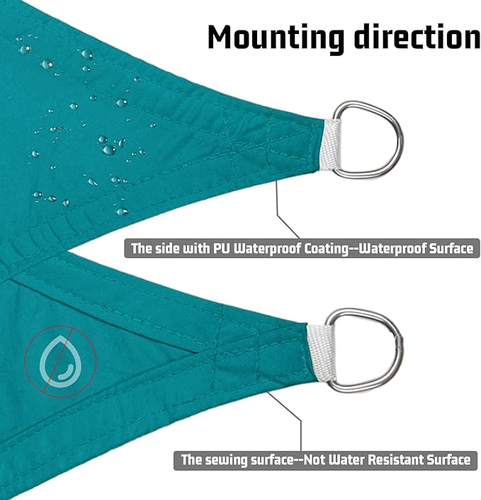 LOVE STORY Rectangle 8'x16' Waterproof Sun Shade Sail Canopy UV Block for Outdoor Patio Backyard Carport,Turquoise Blue(We Make Custom Size)