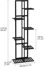 Laiensia Bamboo Plant Stand Rack 6 Tier,Multiple Stand Holder Shelf Rack, Indoor&Outdoor Planter Display Shelves for Patio Garden, Living Room, Corner Balcony and Bedroom,Black