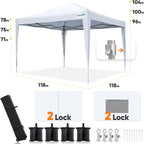 Quictent Privacy 10x10 Pop up Canopy Tent with Sidewalls and Roll-up Ventilated Windows, One Person Easy Setup, Outdoor Commercial Gazebo Shelter Enclosed Waterproof, Bonus 4 Sandbags