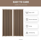 Waterproof Outdoor Curtain W105 x L84 - Grommet Top Sunlight Blocking Window Treatment Drapes Blackout Curtains for Home Bedroom Living Room Outdoor Patio Porch Gazebo (Camel Brown, 2 Panels)