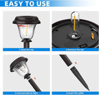 Solar Lights Outdoor, 6 Pack Metal Solar Pathway Lights, Heavy Duty Stainless Steel & Glass, Auto On/Off Waterproof Garden Lights for Driveway Landscape Walkway Yard Outdoor Decor (Warm White)