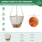 Self-Watering Hanging Planters for Indoor Plants Set 2-Piece Includes Plant Hanging Pot, Drainage-Hole Hanging Pot, and Hanging Basket Rack (10 Inches, White)