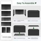 Metal Planter Box 30” x 12” x 16”, Tall Planter Box with Removable Insert Shelf, Black Steel Planter Heavy Duty for Porch, Garden, Patio, Yard