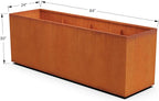 Plantercraft Large Rectangular Planters for Outdoor Plants - 84x24x30 Inch Extra Large Corten Steel Planter Box for Modern Landscape Design - Metal Raised Garden Bed