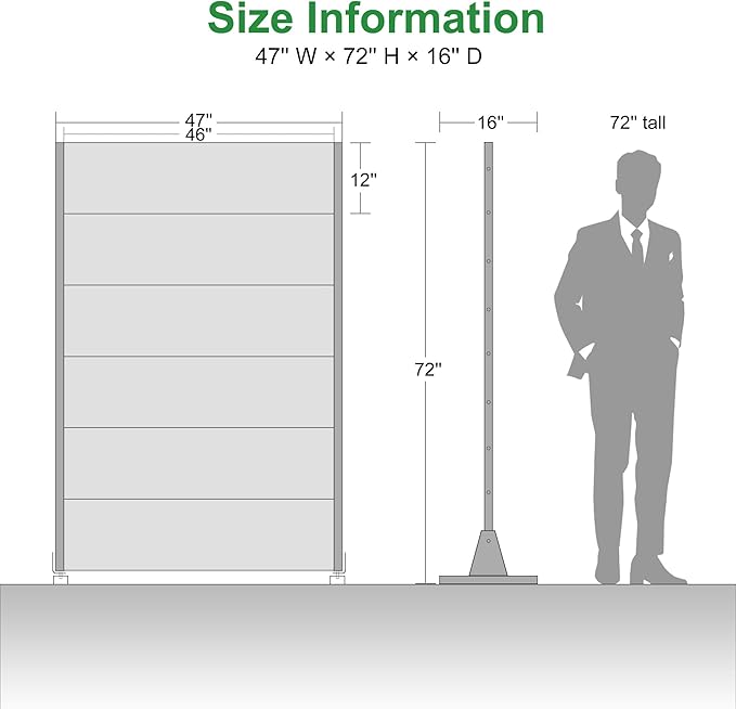 Casaphoria Metal Privacy Screen Outdoor, 72" H x 47" W Freestanding Decorative Privacy Screen for Patio Deck Balcony Garden with Stable Base, Brown-Gerald