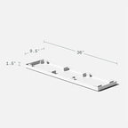 Veradek Midori Long Trough Planter (White, 39 inch - 2 Pack with 2 Saucer Trays)