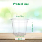 50 Packs 4 Inch Reinforced Clear Nursery Pots with Drainage Holes, Transparent Plastic Plant Pot Seedling Planter for Vegetable Propagation, Root Cutting, Seed Starting