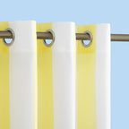 Sun Zero Valencia 2-Pack Cabana Stripe Indoor/Outdoor UV Protectant Energy Efficient Grommet Curtain Panel Pair, Yellow, 54" x 108