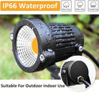 ZUCKEO Low Voltage Landscape Lights 5W LED Landscape Lighting 12V 24V Outdoor Spotlights Waterproof Garden Decorative Landscaping Warm White Lights for Patio Garden Pathway Floor Yard Decor(6 Pack)