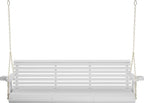 Amish Casual 6 Foot Roll Back Porch Swing with Cup Holders in Semi-Solid White Stain - Amish Made in The USA from Treated Pine Heavy Duty 700 Lb. Weight Capacity