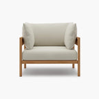 Acanva Modern Outdoor Patio Furniture Set, All-Weather Aluminium Conversation Sectional Sofa with Thick Cushions for Backyard, Garden, Porch, Armchair, Beige
