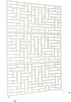 Oakland Living 6 ft. X 4 ft. White Freestanding Metal Privacy Screen Room Divider