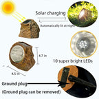 EiGreen Solar Garden Rock Lights Outdoor, 2 Pack 10 LED Waterproof Solar Powered Rock Light，Yard Landscaping Spotlights, for Indoor and Outdoor Decoration