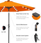 ABCCANOPY Durable Solar Led Patio Umbrellas with 32LED Lights 11FT (Orange)