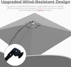 Grand patio 10x10 FT Patio Cantilever Umbrella with Base Outdoor Large Square Tilting Offset Umbrellas for Deck Backyard (Gray, 10x10 FT)