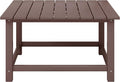 Coffee Table for Patio, 30.75-Inch Square HDPE in Dark Brown