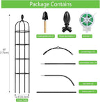 2 Pack 6Ft Tall Garden Obelisk Trellis for Climbing Plants Outdoor, Rustproof Plant Trellis Garden Tower Trellis for Potted Plant Climbing, Flowers Vegetable Cucumber Trellis