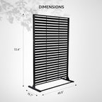 VINGLI Metal Privacy Screen for Outdoor, 72" x 49" Freestanding Privacy Fence Panels, Decorative Room Divider for Patio, Deck, Balcony, Pool