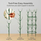 10-Pack Monstera Plant Support Stakes - Stackable Sticks for Indoor Plants up to 25" - Outdoor Garden Poles & Trellis with Tape & Twist Tie for Climbing Vines