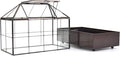 Terrarium House Shape Glass Greenhouse with Black Brass Frame and Tray