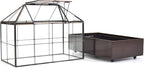 Terrarium House Shape Glass Greenhouse with Black Brass Frame and Tray