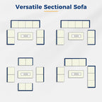 Wisteria Lane Patio Furniture Set for All Wheather, 9 Pieces Wicker Outdoor Furniture Set with Washable Cushions & Fire Pit Table, Oversized Outdoor Sectional for Garden, Poolside, Backyard, Blue