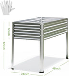 2PCS Galvanized Raised Garden Bed with Legs, 48 gallons, 48"x24"x32" Large Metal Elevated Planter Boxes with Drainage Holes,for Vegetables, Flowers, Backyard, Patio, Balcony