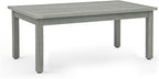 LUE BONA Outdoor Coffee Table, HDPS Patio Coffee Tables for Outside Rectangle, Adjustable Levelling Feet/Weather Resistant, Patio Table for Deck, Pool, Balcony, Indoor or Outdoor Use, Gray