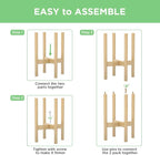 MUDEELA 2 Pack Indoor Plant Stands, 2 Tier Tall Plant Stand 30 inches, Mid Century Bamboo Plant Stand, Adjustable Width 8 - 12 inches, Fits Pot Size of 8 9 10 11 12 inches Pot & Plant Not Included, Natural
