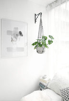 Mkono 3 Pack Macrame Plant Hangers Indoor Different Size Hanging Planter Basket Flower Pot Holder with Beads No Tassels 35"/29"/23", Medium, Grey