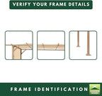 Garden Winds Durable Replacement Canopy Top Cover Compatible with The 49964, 23700 Aldi Gardenline Belavi and Shoprite Pergola - Classic Sand Beige, 350