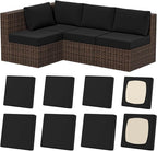 Cushion Covers 8 Pack Black Stretch Fit Outdoor Patio Cushion Slipcovers