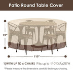 Vailge Round Patio Furniture Covers, 100% Waterproof Outdoor Table Chair Set - Image 2