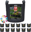 JERIA 12-Pack 25 Gallon Grow Bags, 300G Thickened Nonwoven Garden Pots,Heavy Duty Fabric Pots with Reinforced Handles