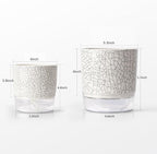 Self Watering Pots for Indoor Plants, 5 & 4 Inch Stylish Flower Pots, Set of 4 Modern Planters with Self Watering Plant Feature (Crack Texture)