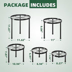 Simple Trending Metal Plant Stand Indoor Outdoor, Heavy Duty Flower Pots Stand, Anti-Rust Iron Plant Pot Shelf Holder for Multiple Plant (5 Pack Black)