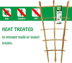 Natural Bamboo Trellis 24 Inches Tall, Mininfa Garden Ladder Trellis, Plant for Climbing Plants, Vegetables, Pots - 3 Pack