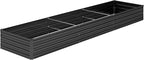 12x2x1FT Galvanized Raised Garden Bed Kit,Vegetable Boxes-Rectangle Metal Flower Box,Large Planter Raised Beds Outdoor Garden for Planting,Fruit,Herb-Black