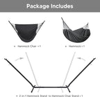 SUNCREAT 2-in-1 Hammocks Convertible Portable Double Hammock with Stand Included, Outdoor Hammock and Stand, Patented, Dark Grey