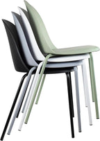 2xhome Modern Stackable Armless Dining Chair | Plastic Shell Seat with Metal Legs | Indoor or Outdoor Use | Home Kitchen Patio (2, Black, No Padding)