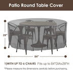Vailge Round Patio Furniture Covers, 100% Waterproof Outdoor Table Chair Set - Image 2