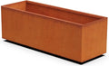 Plantercraft Large Rectangular Planters for Outdoor Plants - 46x16x16 Inch Corten Steel Planter Box, Extra Large Metal Planter for Patio & Garden, Heavy Duty, Made in USA