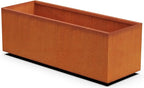Plantercraft Large Rectangular Planters for Outdoor Plants - 46x16x16 Inch Corten Steel Planter Box, Extra Large Metal Planter for Patio & Garden, Heavy Duty, Made in USA