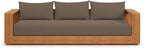 Modway Tahoe Acacia Wood Outdoor Patio Sofa in Natural Cocoa with Weather-Resistant Cushions - Ideal as a Porch Couch or Sunroom Sofa