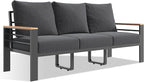 Aoxun Aluminum Patio Furniture Set 3 Seats, Oversized Outdoor Sectional for Porch, Balcony, Deck