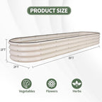1MORE Galvanized Raised Garden Bed- Planter Garden Boxes Outdoor, Raised Beds for Gardening, 8x2x1ft Metal Garden Bed Kit for Vegetables Flower, Planter Raised Beds with Protective Tape & Tools.White