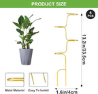 succulentlovers 4PCS Indoor Plant Support Stakes, 12.6 Inch Metal Monstera Plant Supports, Indoor Plant Trellis Plant Stem Holder Support for Indoors & Outdoor Garden Plants Stabilization and Supports
