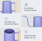 Watering Can Indoor Plants, 35 oz/1000 ml Metal Stainless Steel Watering Can Pot with Long Spout for Indoor House Plants Bonsai Outdoor Garden Flower Decorative (Purple)