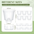 Self Watering Pots for Indoor Plants with Deep Reservoir and High Drainage Holes for Outdoor Plants and Flowers, Bare Root Planter(8.27'',Clear,6 Pcs)