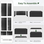 Metal Planter Box 46” x 16” x 16”, Tall Planter Box with Removable Insert Shelf, Black Steel Planter Heavy Duty for Porch, Garden, Patio, Yard